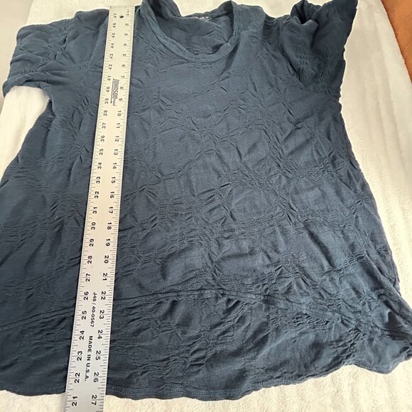 Cut Loose Womens Textured Knit Blue Tunic Top 3/4 Sleeve Small Casual Pullover - Picture 7 of 7